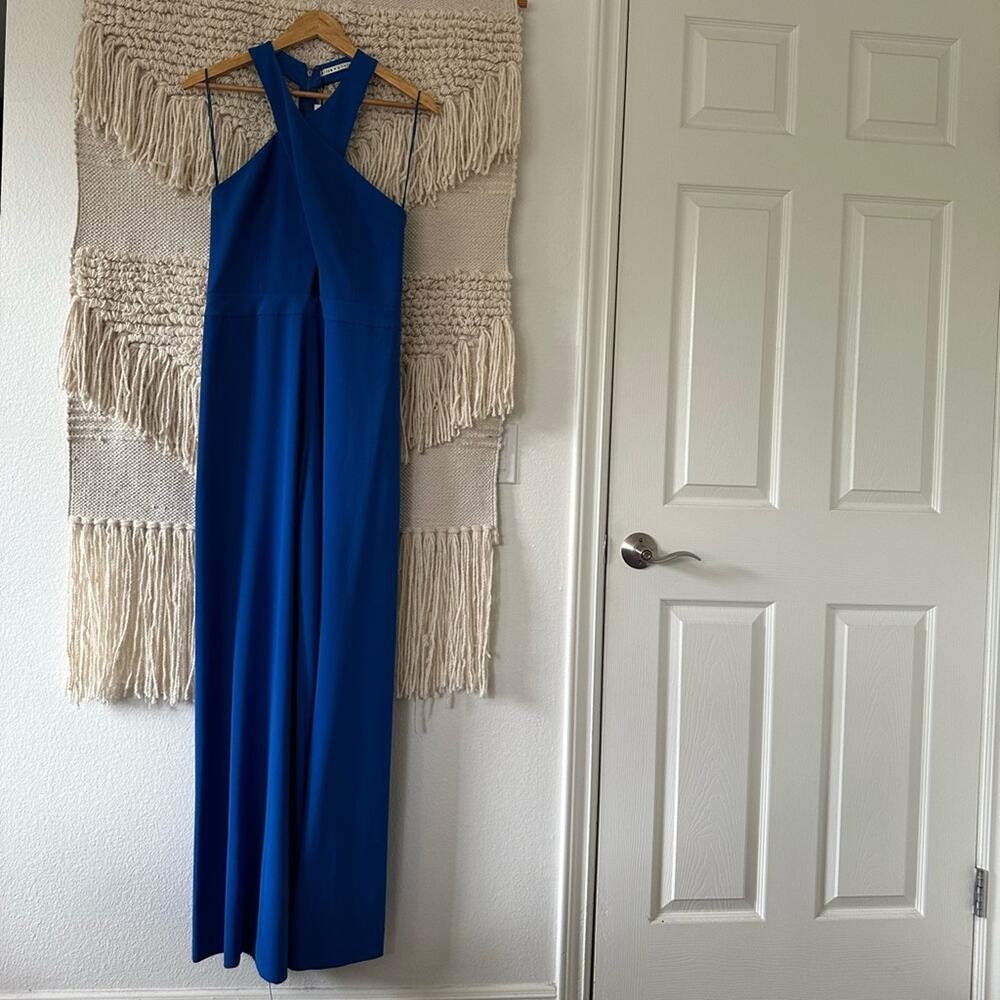 Alice + Olivia Trinity Cross Front Wide Leg Jumpsuit NWT